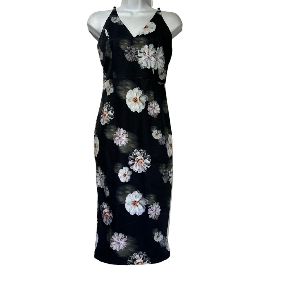 Missguided Floral Bodycon Sheath Midi Dress